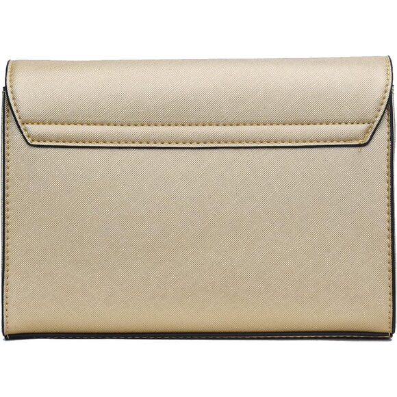 ⚡ Women's Gold Leather Elegant Snap Closure Envelope Foldover Clutch Bag - Picture 5 of 7